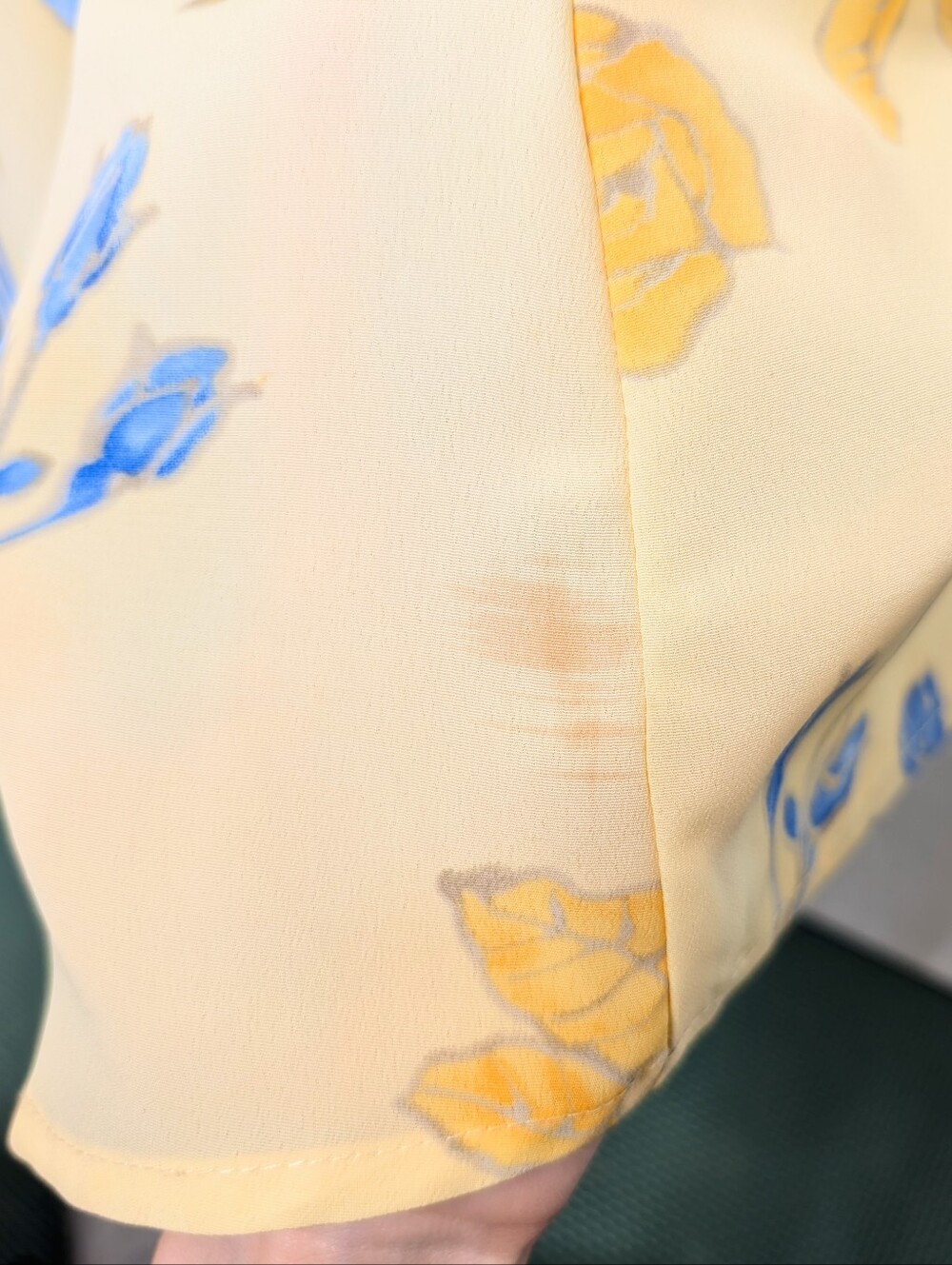 Y2K Yellow & Blue Floral Spaghetti Strap Empire Waist Semi Sheer Maxi Dress - Picture 13 of 13